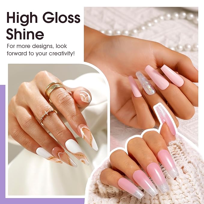 ROSALIND 6 PCS Poly Nail Gel, 0.34 oz/10 ml Soft Pink Poly Extension Gel, Quick Nail Extension, Builder Nail Enhancement for Beginner & Professional Salon Home Diy Design