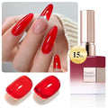 Double Rhythm 15ML Gel Polish Pure Sheer Same Color Same Bottle Soak Off Gel Polish Art Manicure Salon DIY at Home for Women (Jelly Red-A1450)