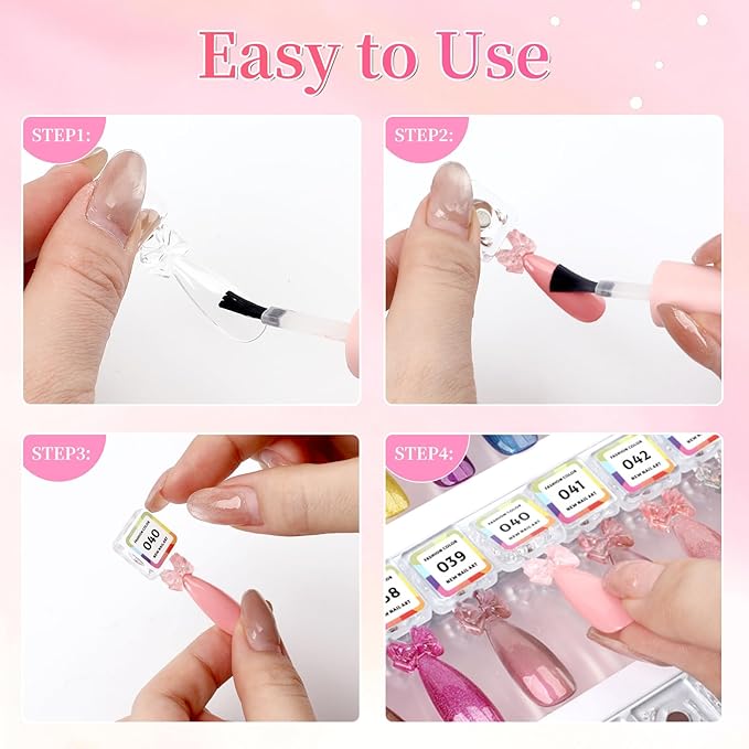 Magnetic Nail Swatch Book, 144 Nail Color Display Book Organizer with 144 Magnetic Tips & 1-189 Number Labels, Professional Salon Nails Color Chart for Nail Polish Nails Art Design(Pink)