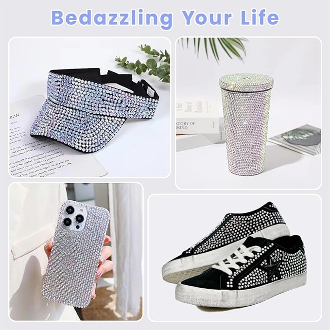 2 Pack Rhinestone Picker Tool Dotting Pen with Tweezer, Wax Pencil for Rhinestones, Gem Picker Pen Diamond Jewel Applicator, Rhinestone Tools Kit for Bedazzling DIY Nail Art