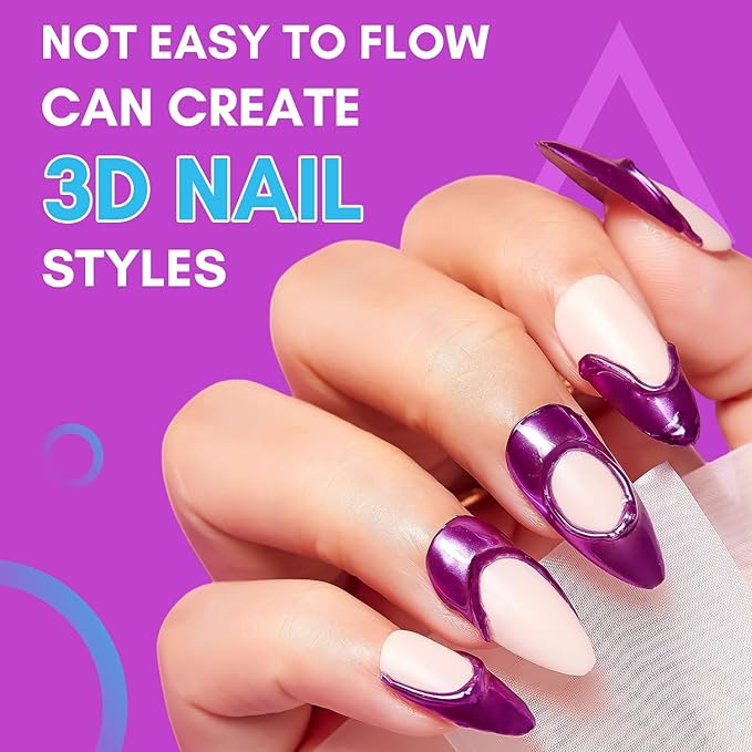 akartt Gel Nail Glue, 3 in 1 Gel Tips Nail Glue for Acrylic Nail Extension Adhesive Bond Bundle 3D Painting Gel Clear Nail Gel for Naills Art Chrome Nail Powder Sculpting Gel No Wipe UV Gel