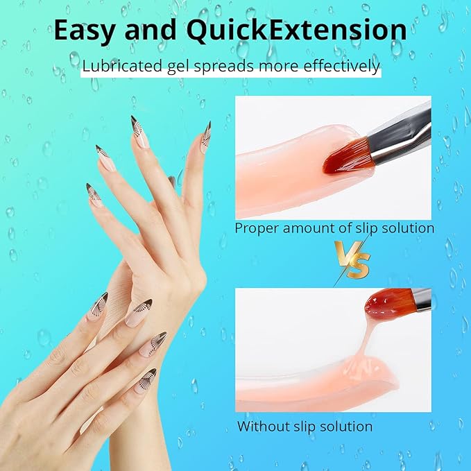 BEVINAS 4Fl.Oz Slip Solution for Poly Gel Nail Kit Slip Solution for Nails Extension Gel Anti-Stick Liquid Gel Cleanser for Nails