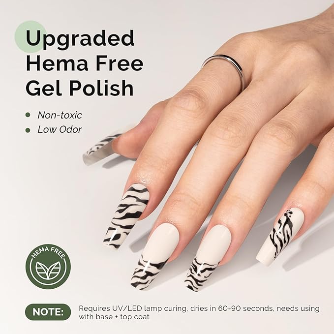 MelodySusie Hema Free Gel Nail Polish, 0.5 Fl Oz Thick Milky White Gel Polish, Non-Toxic, Long Lasting, Soak Off UV Nail Polish, Manicure Nail Design Salon DIY Nail Art at Home B3021