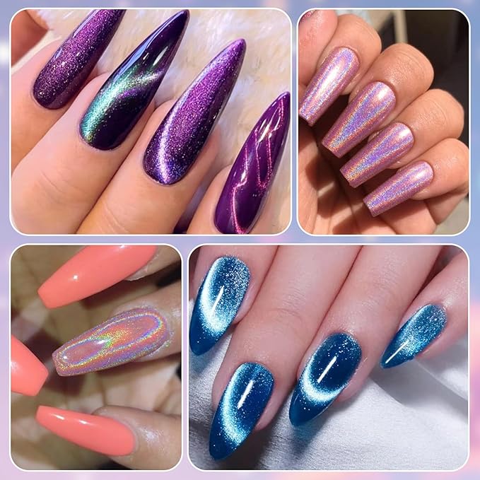 12 PCS Nail Art Cat Eye Magnets For Nails Cat Eye Designs Magnets Pen Sticks Nail Polish Magnet For Gel Polish Magnets Wand 3 In 1 Cylinder Gel Cat Eye Nail Magnet Magnetic Nail Pen Tool