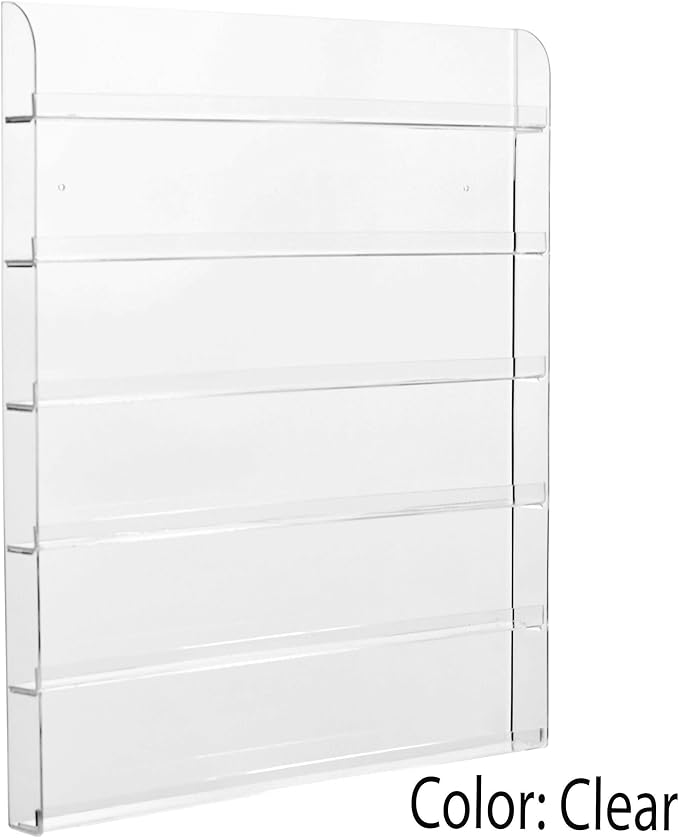 AMT Acrylic Nail Polish Racks for the Wall. CLEAR Nail Polish Display. Essential Oils Organizer. Holds up to 96 Btls. Plus a Microfiber Cloth for Cleaning Purposes (6 Tier /2 Pack)