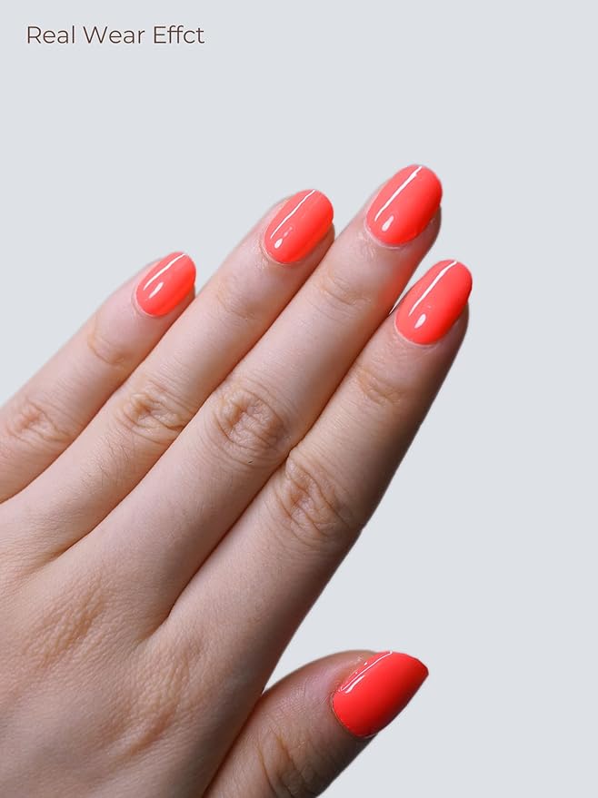 Semi Cured Gel Nail Strips - UV Light Gel Nail Stickers - 20 Long Lasting Salon Quality Wraps (Strawberry Frosting Red)