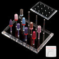 MelodySusie Nail Drill Bits Holder with 12 Holes, Visible Sturdy and Compatible with 3/32" Acrylic Drill Bit Organizer and Storage for Salon & Home, Rectangular（not include bits）