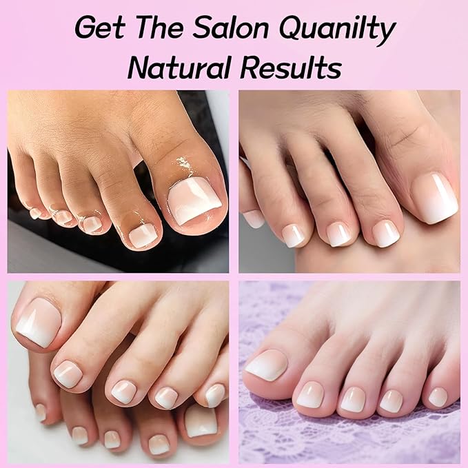 120PC Ombre Press on Toenails for Women Fake Toe nail Press ons Acrylic Toe Press on Nails Set, Ombre Press on Toe Nails Press on Fake Toenails Press ons Acrylic Toe Nail Tips Kit&Glue Tab-I