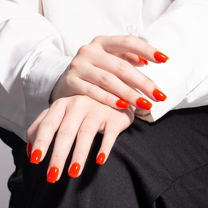 MAYCHAO 15ML Neon Orange Gel Nail Polish 1Pc Bright Orange Gel Polish Soak Off UV LED Nail Polish Nail Art Starter Manicure Salon DIY at Home, 0.5 OZ