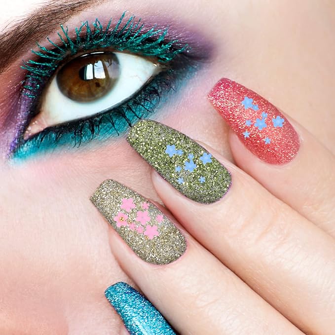 5packs Flower Nail Charms for Women Girls Nail Art Decorations Floral Designs for Art and Elegant Manicures