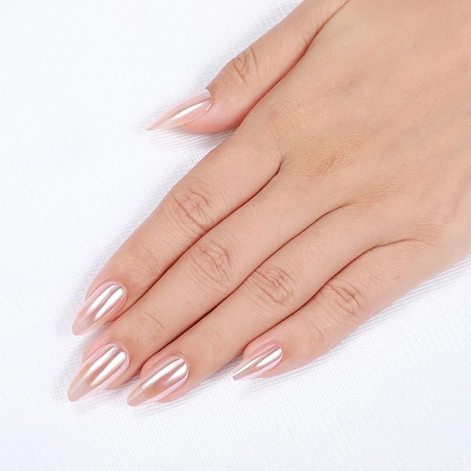 Rnker Press On Nails - Nutty Color, Almond Top gel Nails with a Glossy Glaze Finish, 15 Sizes - 30 Nail Kit with Glue