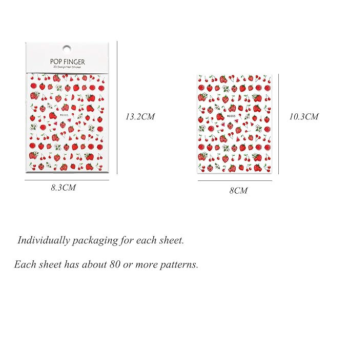 New 16 Large Sheets Nail Stickers for Women Kids Teens Little Girls Self Adhesive Nail Decals for Nail Art Decoration Include Flowers Butterfly Plants Leaves Fruits Rainbow Animals and More