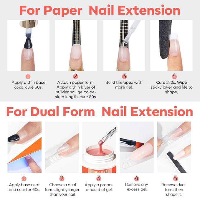modelones Gel Builder for Nails, 10-in-One Builder Nude Rose Pink 2oz, High Thickness Hard Gel High Hardness for Extension Apex Building Sculpting Overlays Home Salon U V/LED Cured, 2oz