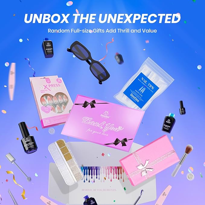 Beetles Jelly Gel Nail Polish Set - Christmas Gift Box Nude Sands Collection 75 PCS Jelly Nail Polish Kit Nude Pink Milky White Glitter Silver Cat Eye Base Glossy Matte Top Coat Winter Gift for Women