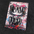 Handmade Press On Nails 10Pcs Dark Gothic Style Manual Black Moon Fake Nails for Women Party Holiday Photo 3.2CM Size S