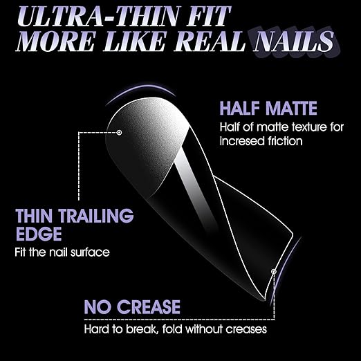 Gelike EC Short Square Nail Tips: Soft Gel False Nail Tips Full Cover for Nail Extensions - Acrylic Nails Professional Clear Gelly Tips False Press on Preshaped PMMA,12 Sizes, SHORT SQUARE 240PCS