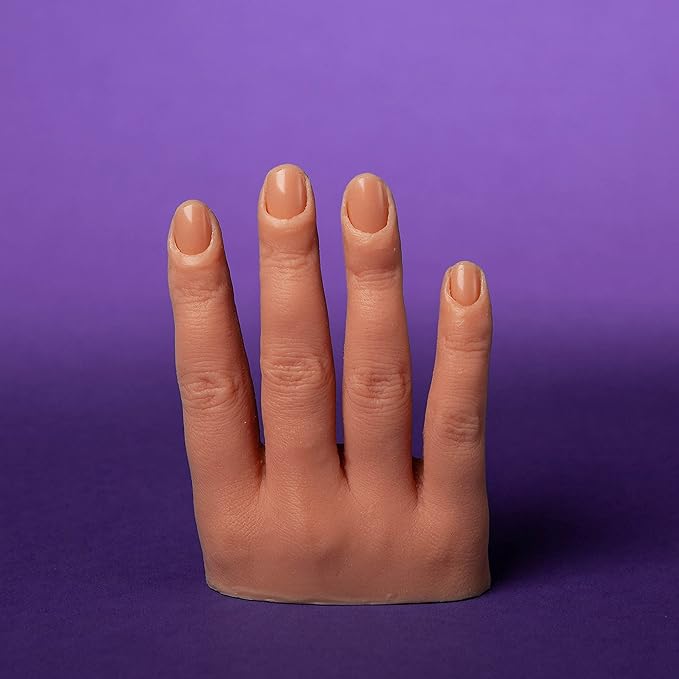 Professional Silicone Practice Half Hand for Acrylic Nails by Nail Nobility - Poseable Half Hand for Practicing Nail Art, Acrylic, Gel Techniques by Nail Techs Artists - Flexible, Reusable, Realistic