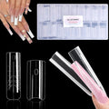 Allstarry Sandwich Dual Nail Forms, Reusable Sandwich Dual Forms 240pcs 15 Sizes Square Nail Extensions Plastic Poly Gel Nails Forms for Builder Gel No Paper Forms Needed Moldes Dual Nails Molds