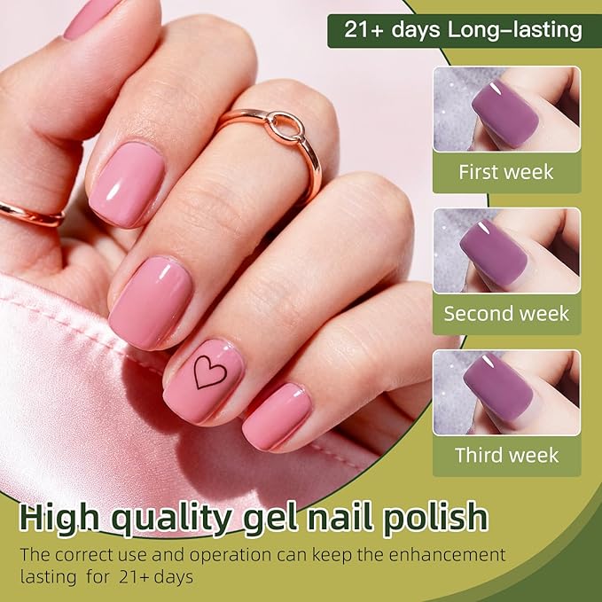 JODSONE 100 PCS Gel Nail Polish Kit No Wipe Soak off Base Coat and Matte Glossy Top Coat Gel Polish Collections for Salon and Home DIY Use