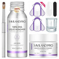SAVILAND Acrylic Nail Kit Low Odor: Bio-Sourced Nail Kit Acrylic Set with Bio-Based Keratin Clear Powder and Liquid Set Size 12 Kolinsky Brush File Forms & Tools for Professionals Home Salon Manicure