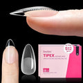 Beetles Tipex Instant Apex Nail Tips Medium Almond: 512 Pcs 16 Sizes Pre-Building Pre-Etched Full Cover Half Matte -Thick Acrylic Nail Tips