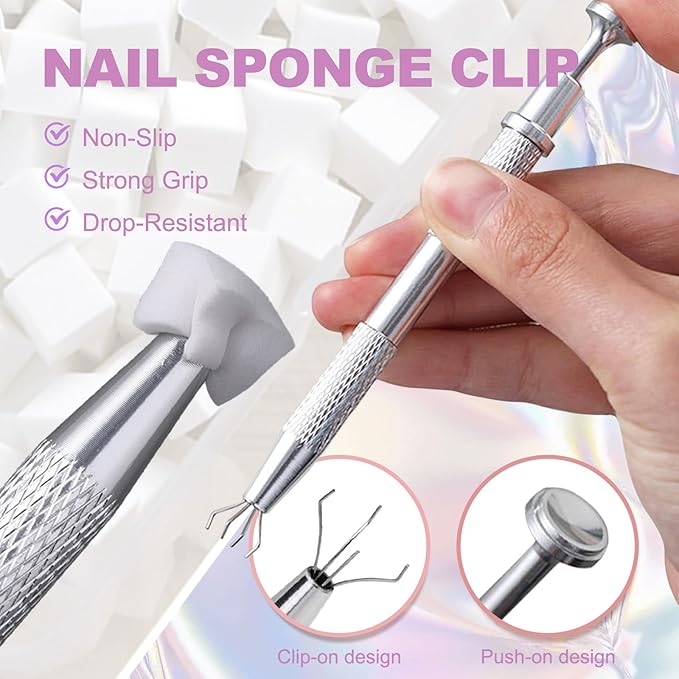 Patting Gel Polish Set, 6 Color Gradient Painting Gel Blooming Nails with Grabbing Pen, 100 Nail Sponges for Ombre, Nail Art Brushes, for Ombre French Manicure DIY Design, C
