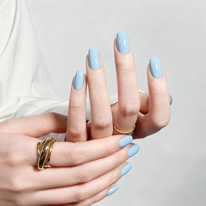 MEGIOR Baby Blue Gel Nail Polish 0.5 Fl Oz Sky Blue Long Lasting Soak Off UV LED Lamp Light Curing TPO Free Gel Polish Kit for Salon and Nail Art Starter Manicure DIY at Home