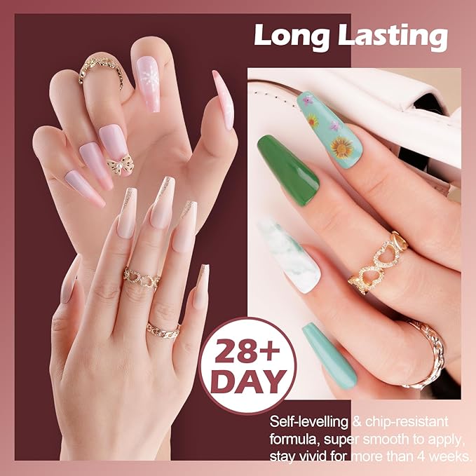 Clara Colors 32 Colors 14ml Gel Nail Polish Kit, All In One Gel Polish Set with 48W Light Base Matte Glossy Top Coat Essential Manicure Tools Nails Art Decorations Salon