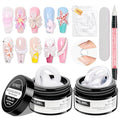 3D Nail Gel Sculpting Gel Non Stick Hand Solid Builder Gel for Nails Extension Sculpting Modeling with Chrome Powder for Carving Patterns Decoration Home Manicure DIY for Women