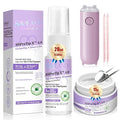 SAVILAND Solid Nail Glue Gel & Nail Glue Remover Kit: U V Light for Nails Complete Nails Tools for Press Ons Strong Nail Glue Gel Handheld Gel X Lamp for Gel Nails and Quick Press On Nail Remover