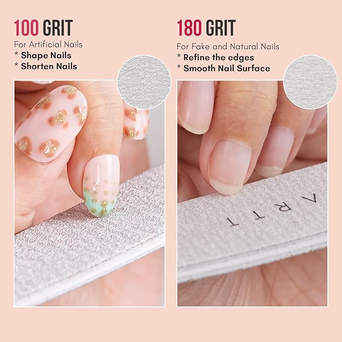 Makartt Nail File, 100/180 Grit Nail Files for Natural Nails, Professional Strong Emery Boards for Nails Doubled Sides Washable Fingernail Files Manicure Tool Set(Zebra-2pcs Trial Set)