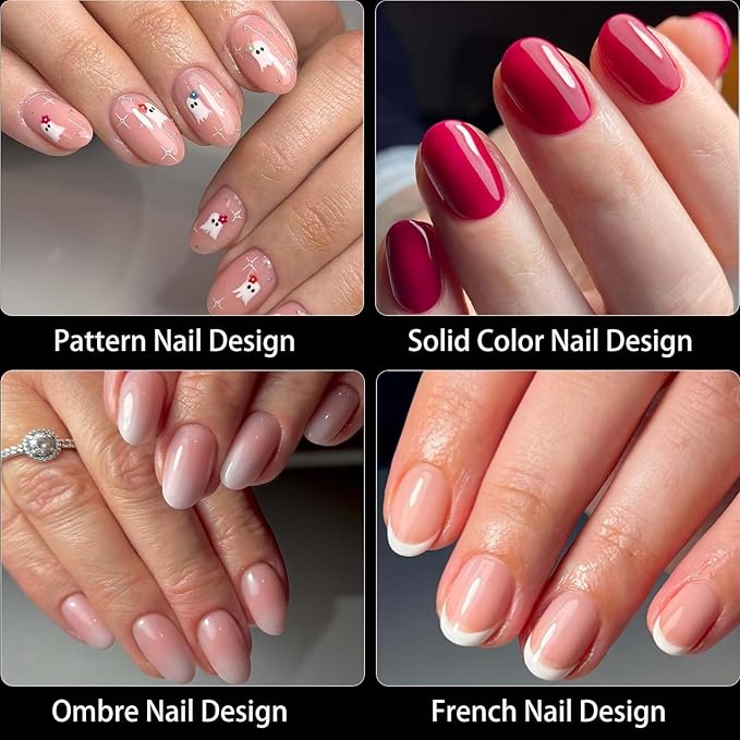 300pc Extra Short Oval Gel Nail Tips Clear Fake Nail, Clear Press on Nails Short Round Almond Soft Gel Nail Tips XS Oval Acrylic Nails Full Cover False Nail Artificial Fingernail for Nail Extension