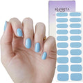 Semi Cured Gel Nail Strips – Real Gel Nail Polish Wraps for Brittle Nails | Waterproof Long Lasting Easy Peel-Off Removal | Hema-Free | 20-Piece Bright Blue Salon Kit with File & Stick
