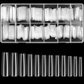 240 Pcs Clear Full Cover Nail Tips for Acrylic Nails Professional, Coffin Fake False Ballerina French Acrylic Nail Tips Extension for Salon Manicure Home DIY