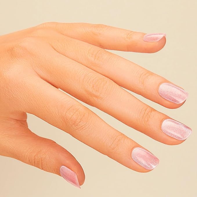 Dashing Diva Glaze Effects Nail Strip Set - Ballerina Blush - Long Lasting, Chip Resistant, Semi-Cured Gel Nails - 4-Piece Manicure Set with 32 Strips