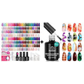 Beetles 100 Colors Gel Nail Polish Set, 119 PCS Kit All Season Cat Eye Pink Blue Jelly with Blooming Gel 15ml Clear Uv Led Blossom Nails for Spreading Effect Marblee