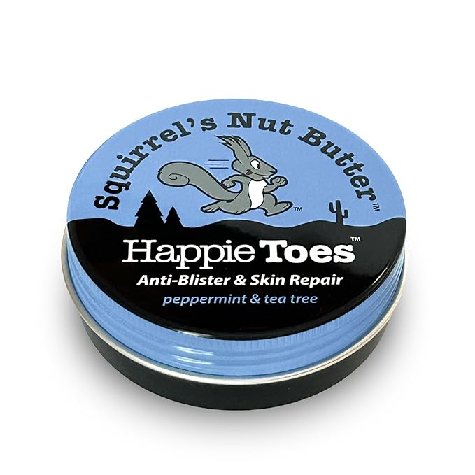 Squirrel's Nut Butter Happie Toes Tin | Blister Prevention & Foot Cream | Prevent Blisters and repair skin on dry or cracked heals, toes, ankles, and balls of foot | 2.0 oz