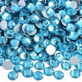 Blinginbox 1440Pieces SS10/2.7-2.9mm Flat Back Crystal Rhinestones Round Gems for Nail Art,Aquamarine