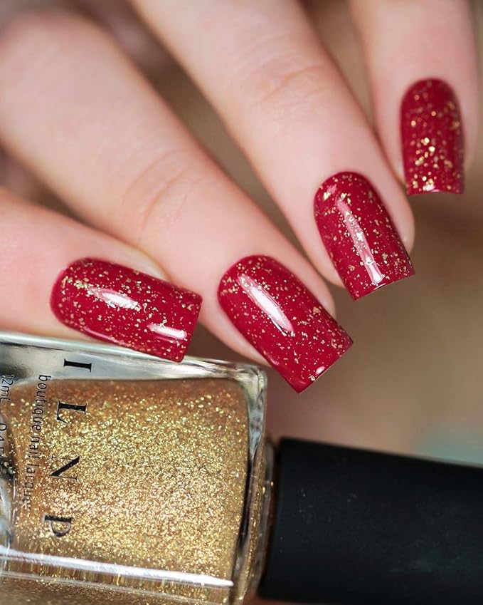 ILNP Karma - Gold Flake Top Coat Nail Polish