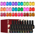Jelly Gel Nail Polish Set - 18 Popular Colors Green Pink Red Gel Polish, Chip Proof & Glossy Finish, Gift for Women and Girls Valentine’s Day, Birthday, Home & Salon Manicure