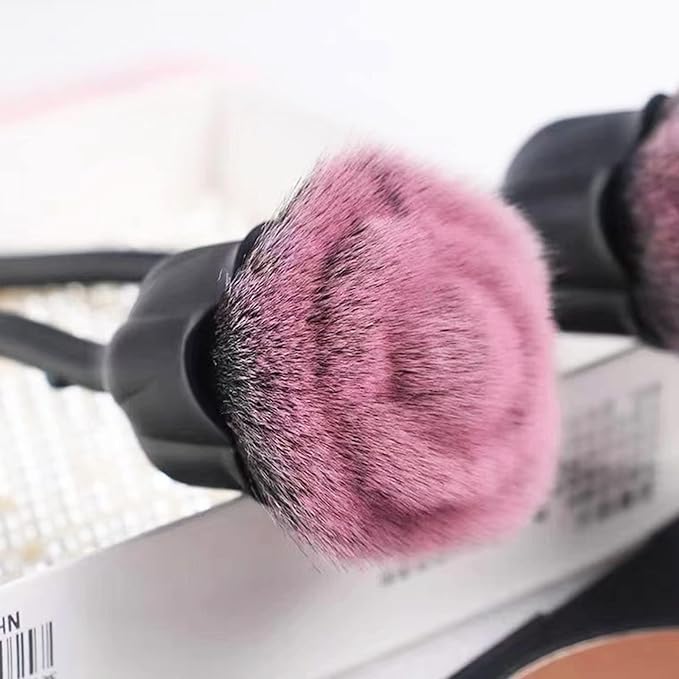 4 Pcs Nail Art Dust Powder Remover Cleaner Brush，Rose Nail Art Powder Dust Removal Brush Nail Dust Brush Soft Nail Dust Cleaning Brush for Nail Trimming Cleaning Makeup Brush Tools (Mixed-Color)