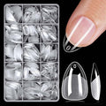 300pc Short Almond Nail Tips, Soft Gel Nail Tip Almond Fake Nails Artificial Fingernail, 15 Sizes Full Cover Clear Press on Nail Short Acrylic Nails Tips for Nail Extension, Press Nails Making