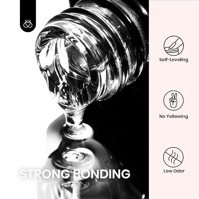 beetles Gel Polish 2Pcs 15ml Nail Glue Kit for Acrylic Nails, 5 in 1 Super Strong Brush in Nail Gel Glue for False Nails Tips and Gel Nail Polish Led Lamp Required