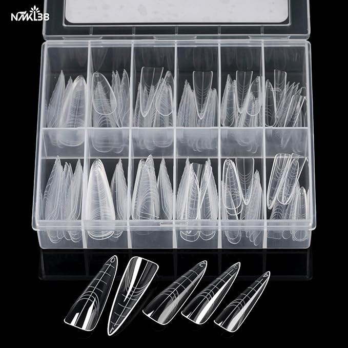 NMKL38 120PCS Dual Nail Forms 12 Sizes Extension Poly Nail Gel Full Cover Nail Molds