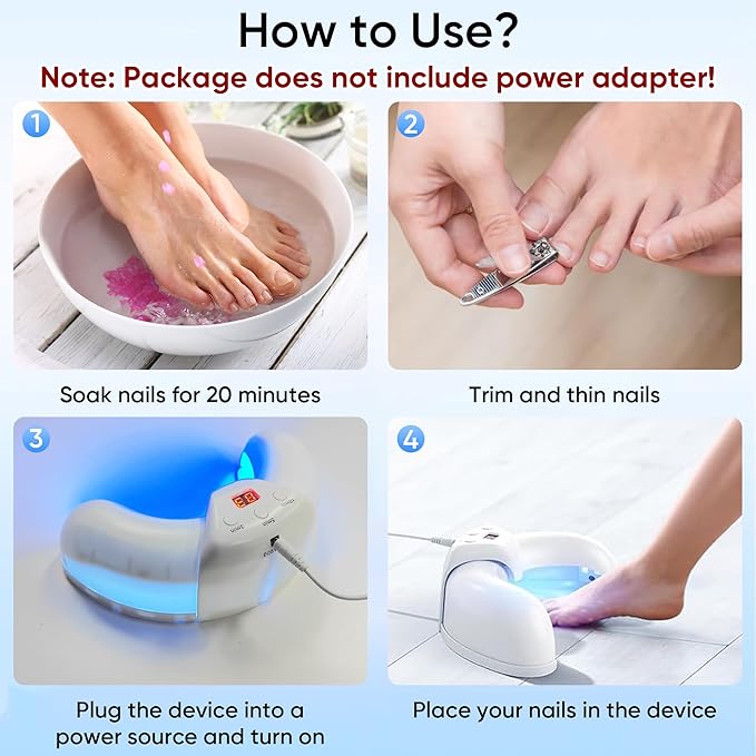 Home Toenail Repair Treatment for Multiple Toenails & Fingernails, Three Modes
