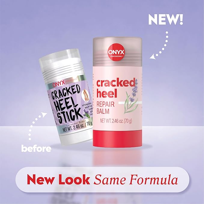 Onyx Professional Cracked Heel Repair Balm Stick for Dry Cracked Feet Treatment, Lavender Scent, 2 pack - Moisturizing Foot Balm, Rolls On, No Mess Like Foot Cream or Foot Lotion, Heel Treatment