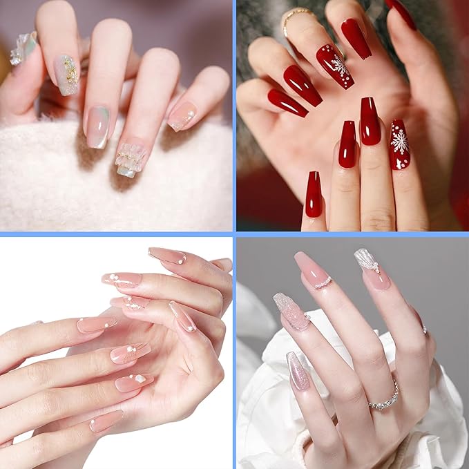 Coffin Nail Tips Press on Nails, Fake Nails for DIY Home Nail Art, Long Full Cover Acrylic Nail Tips 600Pcs, Semi - Matte Finish for Salons & Gifts - Viywicz