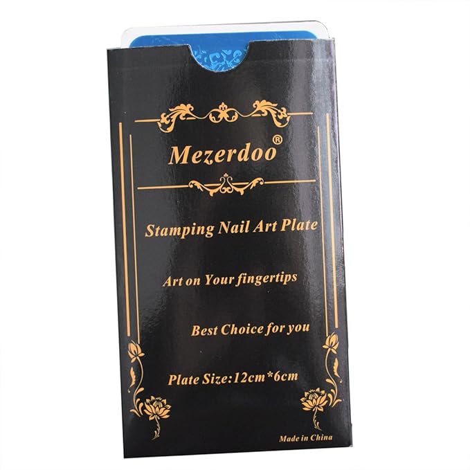 Mezerdoo 10Pcs Stainless Steel Nail Art Stamping Plates Various Patterns Nail Art Printer Tool Manicure Stencils for Halloween Christmas