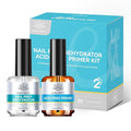 BORN PRETTY 15ml Nail Prep Dehydrate & Bond Nail-Primer Set,Natural Acid-Free Formula for Acrylic & Gel Polish,Superior Adhesion with Fast-Dry Gift Box Professional Salons Set