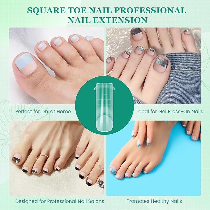 240PCS Polygel Nail Forms for Toes, Reusable Dual Forms for Poly Extension, Full Cover Molds for Acrylic Toenails Pedicure, DIY Nail Art at Home, Tonenails Builder Gel Forms
